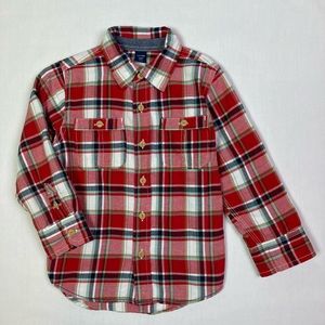 Gap Boys' Plaid Flannel Double Sleeve Shirt